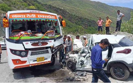 बदरीनाथ हाईवे हादसा: मूल्यगांव के पास बस-कार की टक्कर, दिल्ली के एक ही परिवार के तीन सदस्य घायल