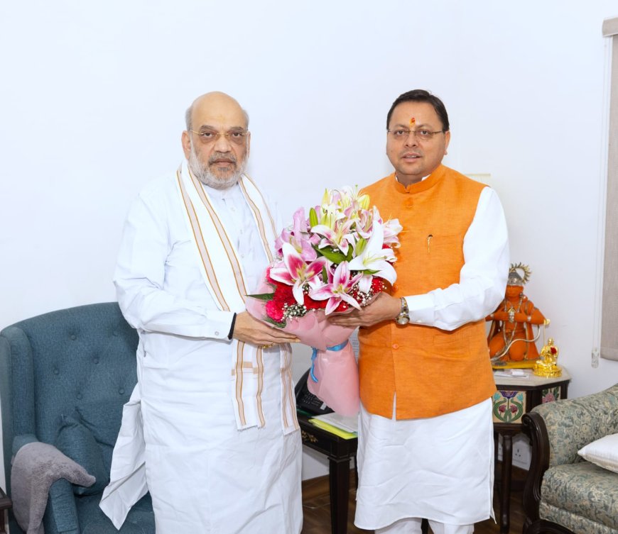CM धामी ने गृहमंत्री अमित शाह से की भेंट, साइबर सेंटर ऑफ एक्सीलेंस” की स्थापना के लिए किया 63.60 करोड़ का अनुरोध