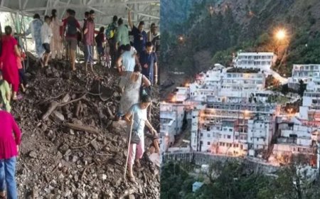 वैष्णो देवी यात्रा मार्ग पर भारी भूस्खलन, बाणगंगा के पास टूटकर चट्टानें गिरीं, चार श्रद्धालु घायल