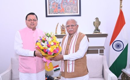 CM धामी ने की केंद्रीय विद्युत मंत्री मनोहर लाल खट्टर से भेंट, कई महत्वपूर्ण विषयों पर की चर्चा