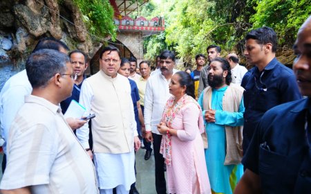 CM धामी ने किया टपकेश्वर महादेव मंदिर क्षेत्र में अतिवृष्टि से प्रभावित स्थल का निरीक्षण