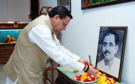 CM धामी ने पंडित दीनदयाल उपाध्याय की जयंती पर किया नमन, प्रतिमा पर माल्यार्पण कर किया स्मरण