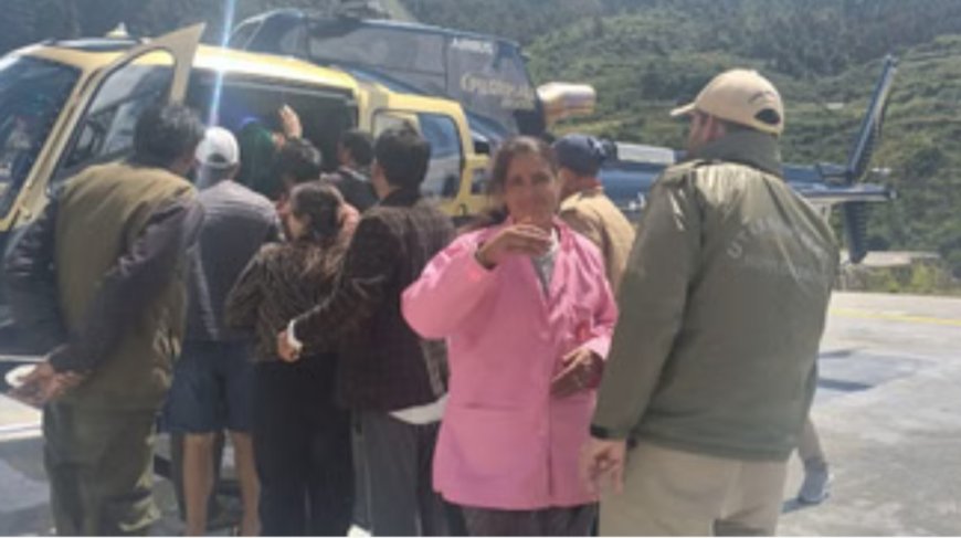 Uttarkashi: 17 दिनों से बंद यमुनोत्री हाईवे, खरसाली गांव की गर्भवती महिला हेली सेवा से एम्स ऋषिकेश रेफर