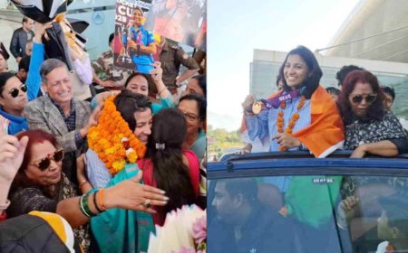 देहरादून पहुंची वर्ल्ड कप विजेता क्रिकेटर स्नेह राणा, ढोल नगाड़ों के साथ हुआ जोरदार स्वागत