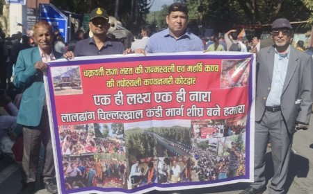 मार्ग के निर्माण की मांग को कोटद्वार से शुरू हुई पैदल यात्रा पहुंची देहरादून : उत्तराखंड स्वाभिमान मोर्चा ने किया स्वागत