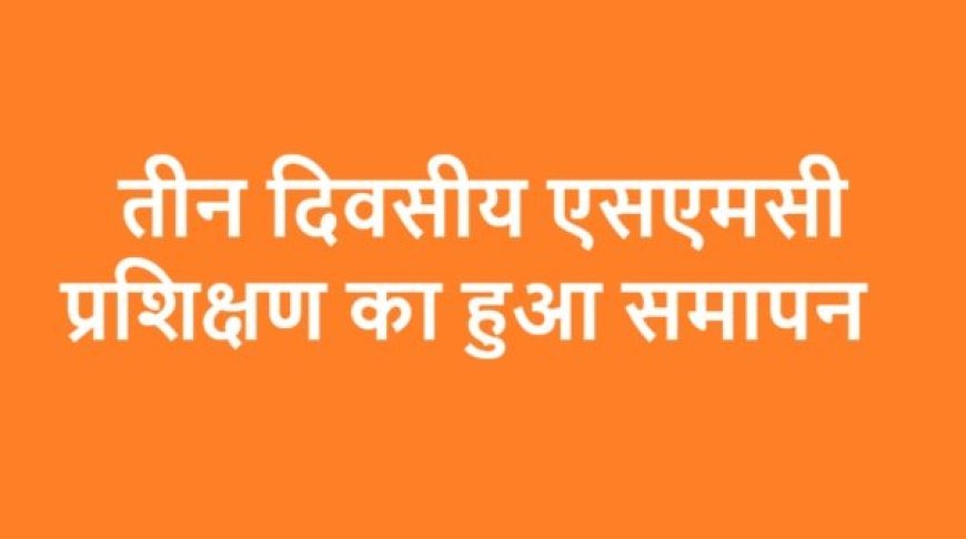 तीन दिवसीय एसएमसी प्रशिक्षण का हुआ समापन 