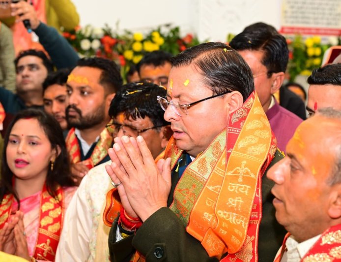 खाटू श्याम धाम में प्राण प्रतिष्ठा महोत्सव में पहुंचे सीएम धामी, बोले– हारे के सहारे हैं बाबा श्याम, उनकी कृपा से ही मिलती है सफलता