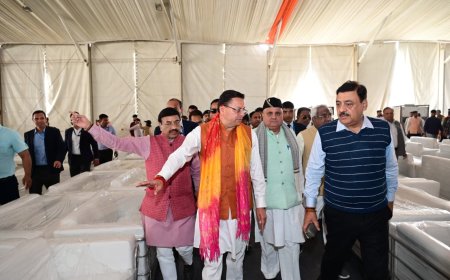 हरिद्वार में अमित शाह के दौरे की तैयारी तेज, बैरागी कैंप में सीएम धामी ने किया ग्राउंड इंस्पेक्शन