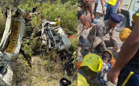 अंतिम संस्कार से लौट रहे लोगों की मैक्स खाई में गिरी, 8 की मौत की खबर, 2 घायल