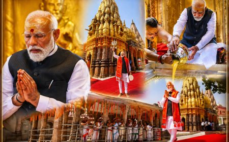 काशी विश्वनाथ मंदिर में प्रधानमंत्री नरेंद्र मोदी ने विधिवत पूजा-अर्चना की
