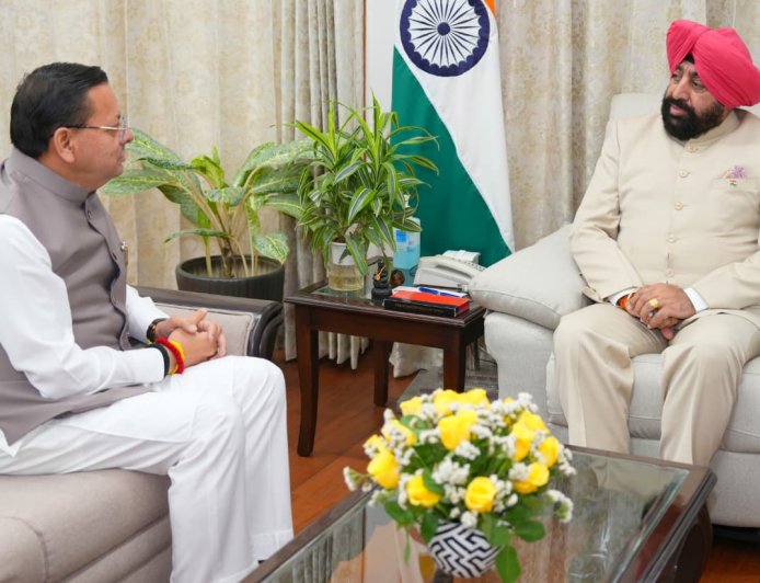 CM धामी ने की राज्यपाल लेफ्टिनेंट जनरल गुरमीत सिंह से शिष्टाचार भेंट
