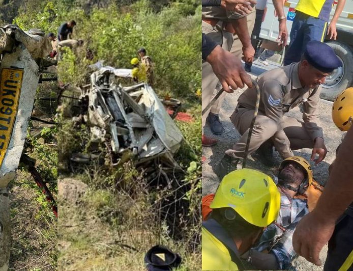 अंतिम संस्कार से लौट रहे लोगों की मैक्स खाई में गिरी, 8 की मौत की खबर, 2 घायल