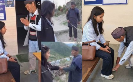महिला ग्राम प्रधान और बुजुर्ग का विवाद पहुंचा थाने, बुजुर्ग ने पैर छूकर मांगी माफी
