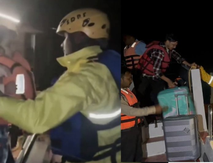 टिहरी झील में तूफान में फंसे 30 लोग, फ्लोटिंग हट हुए तबाह, SDRF ने किया रेस्क्यू