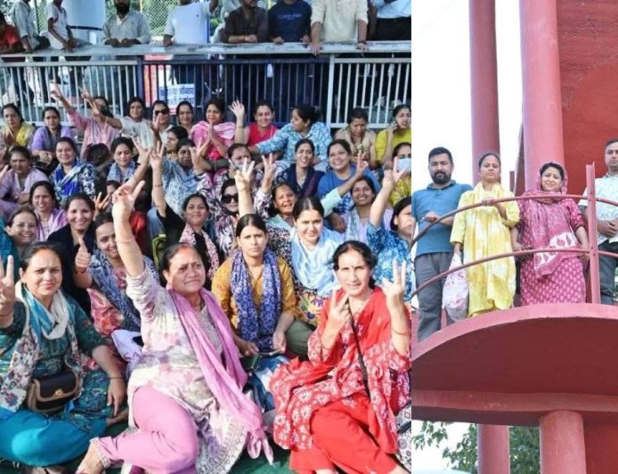 60 घंटे बाद टंकी से उतरे प्रदर्शनकारी, 160 दिन के धरने के बाद नर्सिंग कर्मचारियों का आंदोलन स्थगित
