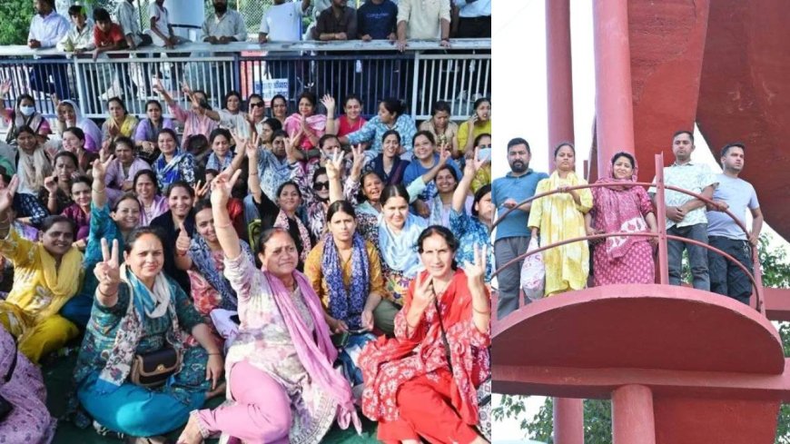 60 घंटे बाद टंकी से उतरे प्रदर्शनकारी, 160 दिन के धरने के बाद नर्सिंग कर्मचारियों का आंदोलन स्थगित