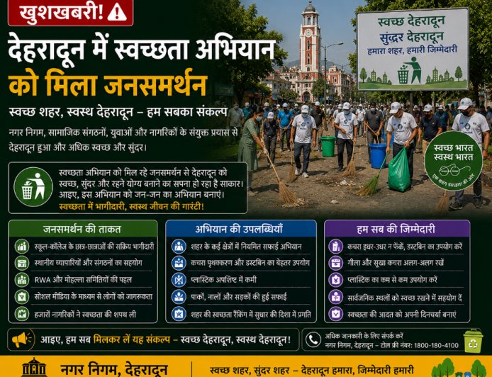 देहरादून में स्वच्छता अभियान को मिला जनसमर्थन