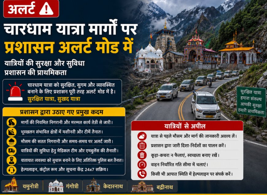 चारधाम यात्रा मार्गों पर प्रशासन अलर्ट मोड में
