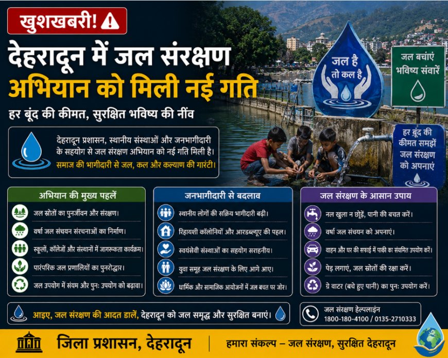 देहरादून में जल संरक्षण अभियान को मिली नई गति