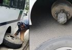 चलती बस के दोनों टायर एक साथ सड़क पर बिखरे, मची चीख पुकार,बाल बाल बची जान