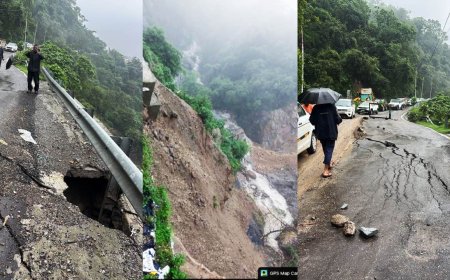 बारिश का कहर: देहरादून-मसूरी मार्ग पर पड़ी दरारें, झड़ीपानी में भूस्खलन, मसूरी मार्ग बंद