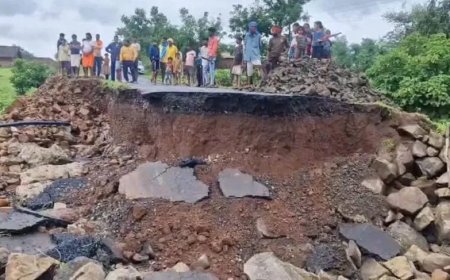 MP: तीन साल में ही बह गई 4 करोड़ की सड़क, तेज बारिश में ध्वस्त हुआ रास्ता; खेतों में पहुंचा मलबा