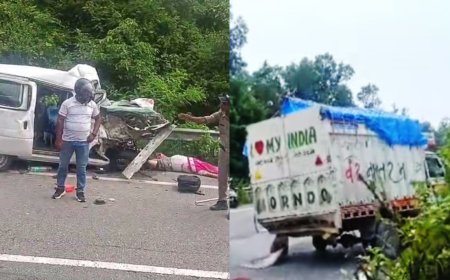 मणिमाई मंदिर के पास दर्दनाक हादसा, लोडर वाहन से टकराई इको कार, 2 लोगों की मौत, 3 गंभीर रूप से घायल
