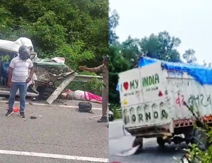मणिमाई मंदिर के पास दर्दनाक हादसा, लोडर वाहन से टकराई इको कार, 2 लोगों की मौत, 3 गंभीर रूप से घायल