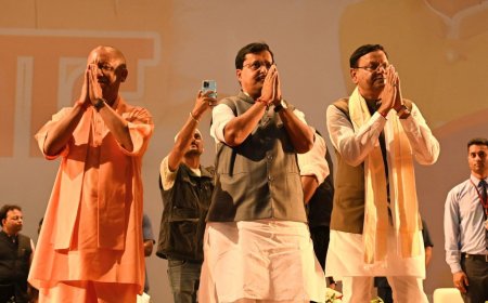 मेरठ पहुंचे नितिन नबीन और सीएम योगी ने किया युवाओं से संवाद