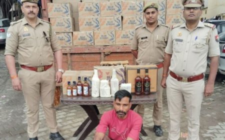 मेरठ में कंकरखेड़ा थाना पुलिस ने शराब तस्कर से बरामद की 390 पेटी विदेशी शराब