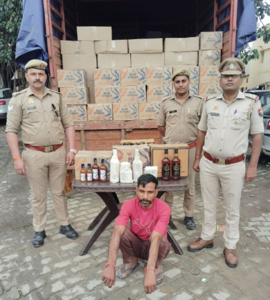 मेरठ में कंकरखेड़ा थाना पुलिस ने शराब तस्कर से बरामद की 390 पेटी विदेशी शराब