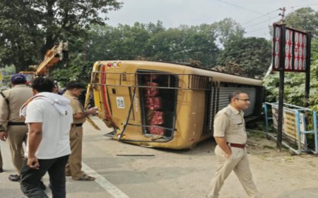 मोहब्बेवाला में फिर हादसा, तेज रफ्तार ट्रक ने पुलिस की बस को मारी टक्कर, 5 सिपाहियों समेत 8 लोग घायल
