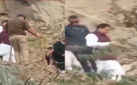 निरीक्षण के दौरान अचानक फिसलकर सड़क पर गिरे CM धामी, घटना का वीडियो सोशल मीडिया पर वायरल