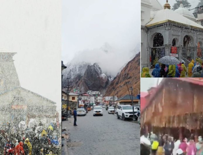 चारधामों में बर्फबारी से सफेद चादर से ढके ऊंचे पहाड़, यात्रियों में उत्साह, मैदानों में ठंड की दस्तक